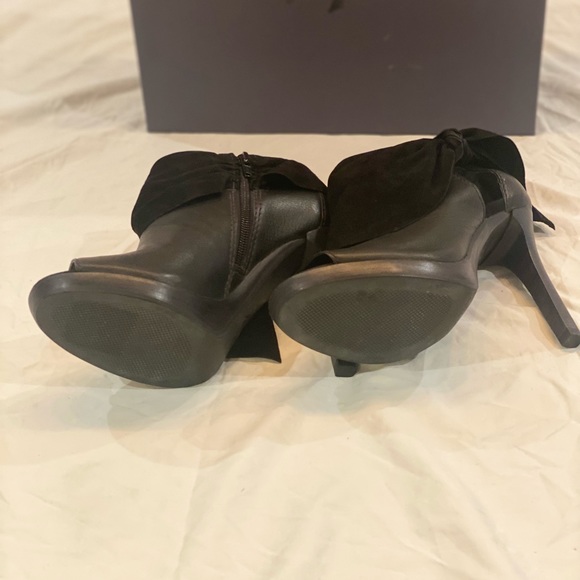 7 For All Mankind Black Open Toe Booties sz 7 - Picture 5 of 7